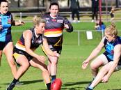 THUNDER STRIKES: Bendigo Thunder sit second on the CVFL Women's ladder after defeating Eaglehawk by 42 points on Sunday afternoon. Picture: BRENDAN McCARTHY