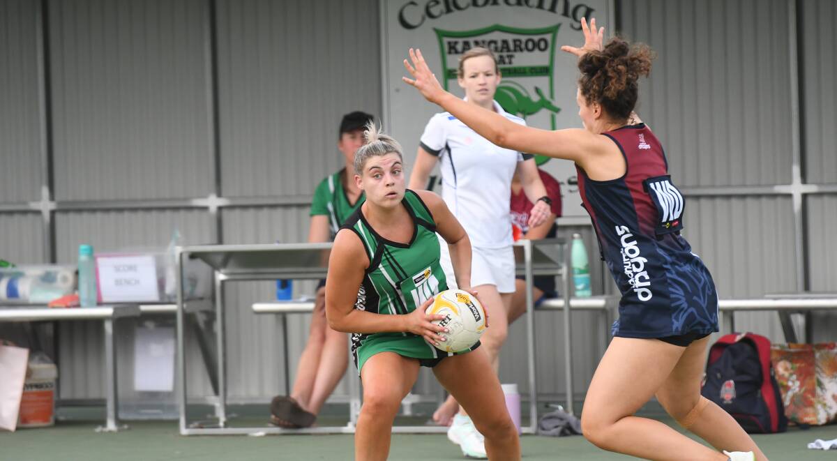 TEAM WORK: Kangaroo Flat captain Chelsea Sartori was pleased her team was able to bounce back in the final quarter to secure the round four victory over Sandhurst. Picture: ANTHONY PINDA