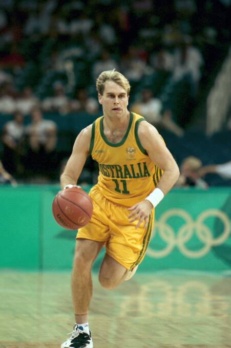 FAMILY AFFAIR: Shyla is following in the footsteps of father Shane who played in the NBA, NBL, represented Australia and has years of coaching experience. Shane Heal pictured playing in the 1996 Atlanta Olympics Games. Picture: TIM CLAYTON