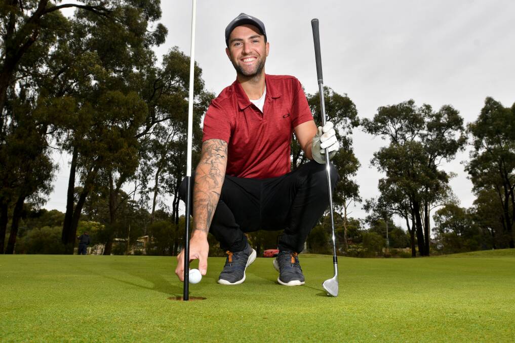 STRAIGHT IN: Aydin Skaer made his first-ever hole-in-one last week during the Thursday competition on Neangar Park's par-three third. Picture: NONI HYETT