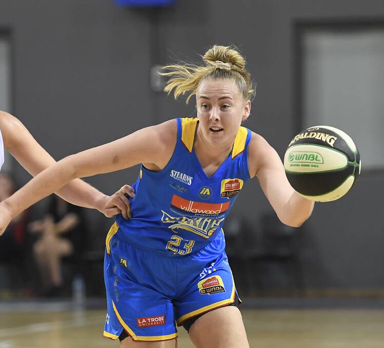 Bendigo Spirit's Demi Skinner put on her best performance of the season in the match against Adelaide on Wednesday night. Picture: Ian Hitchcock/Getty Images.