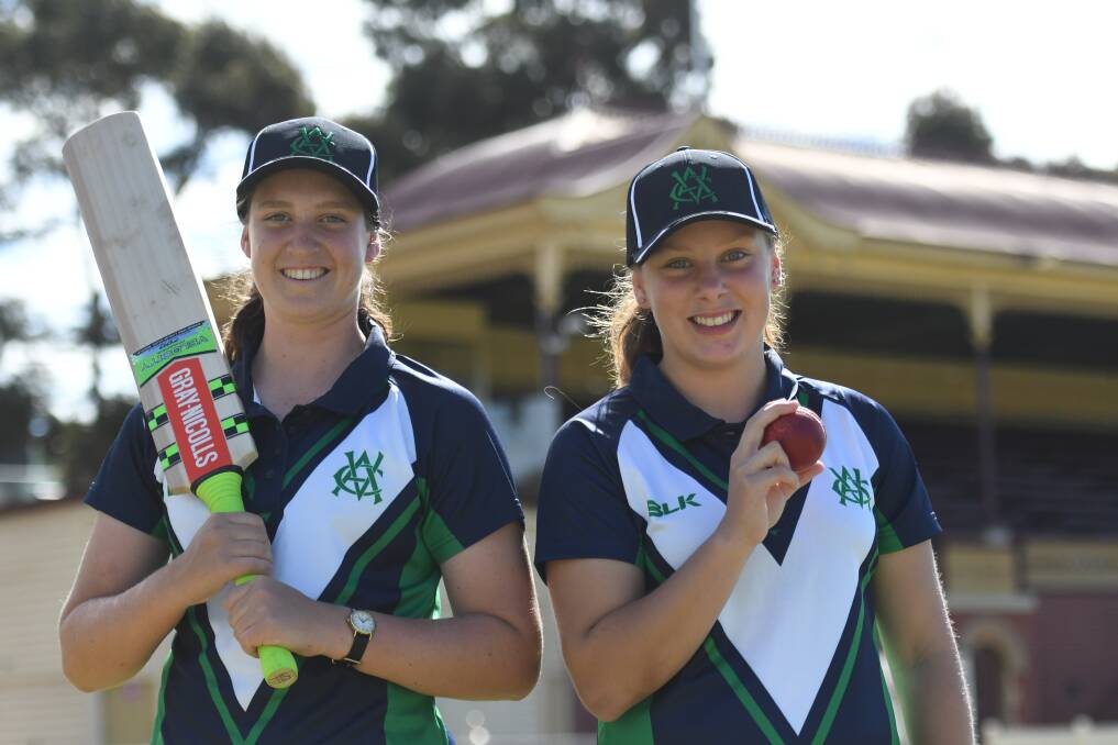 VICTORIAN PRIDE: Jasmine Nevins and Tia Davidge will represent Victoria at the Under-15 National Cricket Championships to be held in Canberra. Picture: ANTHONY PINDA
