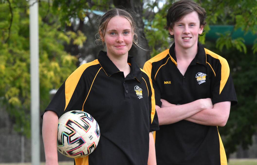 NEXT GENERATION: Colts players Amy Jacobsen and Max Schintler. Picture: NONI HYETT