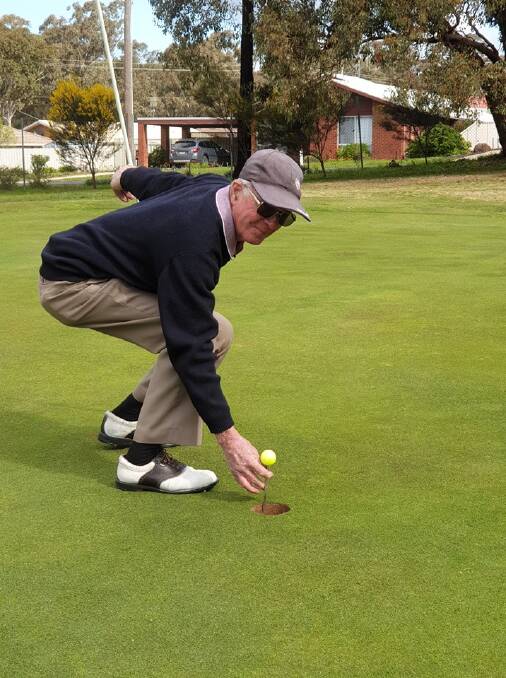 HOLE-IN-ONE: Ron Burtonclay recently made his first ever hole-in-one on the par-three 7th hole at Neangar Park Golf Club after 40 years of playing the sport.
