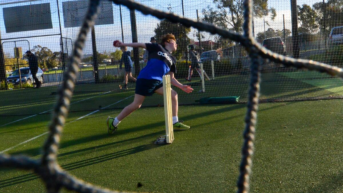 NET SESSION: Eaglehawk junior cricketers are embracing the chance to get outdoors at weekly training sessions at Canterbury Park. Picture: DARREN HOWE
