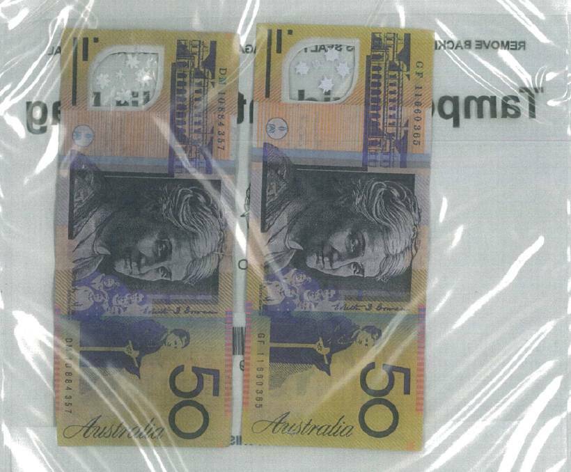 FUNNY MONEY: Counterfeit $50 notes that were circulating throgout the Bendigo region earlier in the year.