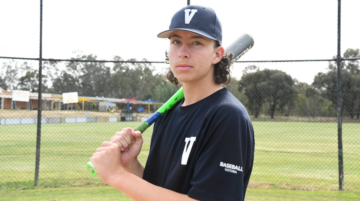 BATTER UP: Bendigo's Harry Fitzgerald has been selected to represent Victoria at the Youth Baseball Championships. Picture: ANTHONY PINDA