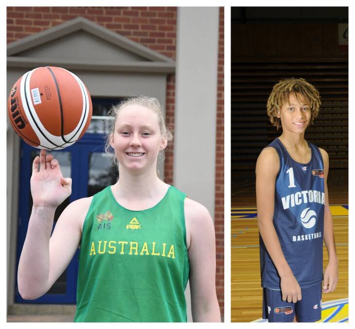 GREEN AND GOLD: Piper Dunlop and Dyson Daniels will play in Papua New Guinea at the FIBA Under-15 Oceania Championships.