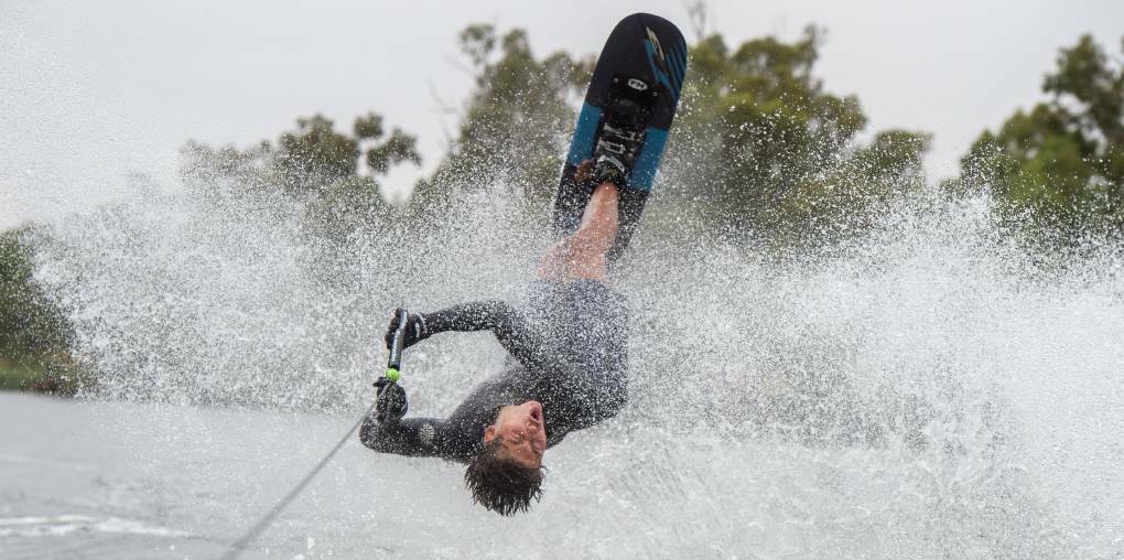 Bridgewater Ski Club rising star Bailey Christie practices his tricks ahead of the Australian Masters which the club hosted during the Australia Day long weekend.