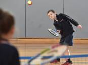 TENNIS SKILLS: Lightning Reef Primary School student Declan Kilner has been enjoying the experience of learning tennis fundamentals at weekly sessions hosted by the Bendigo Tennis Club. Picture: NONI HYETT