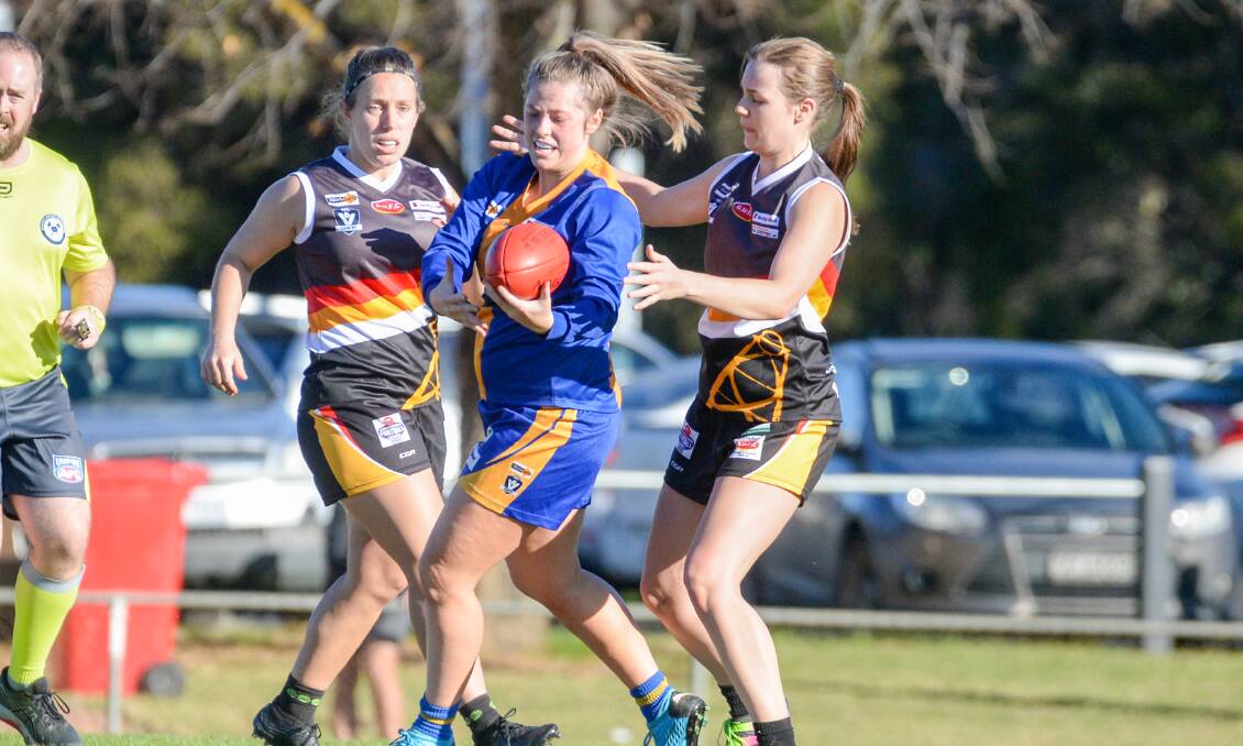 SQUARE SUCCESS: During the 2021 season Tiahna Cochrane was the league's top goalkicker in addition to winning the minor premiership with the Bulldogs. Picture: DARREN HOWE