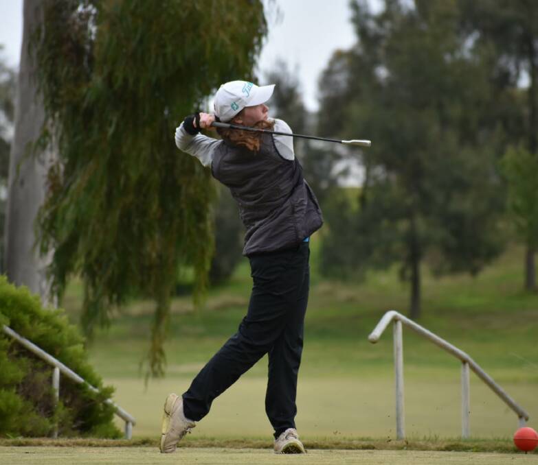 CHAMPION'S SWING: Belvoir Park Golf Club's Jazy Roberts shot a nine-under par to win the three-day Murray River Junior Masters. Picture: GOLF AUSTRALIA