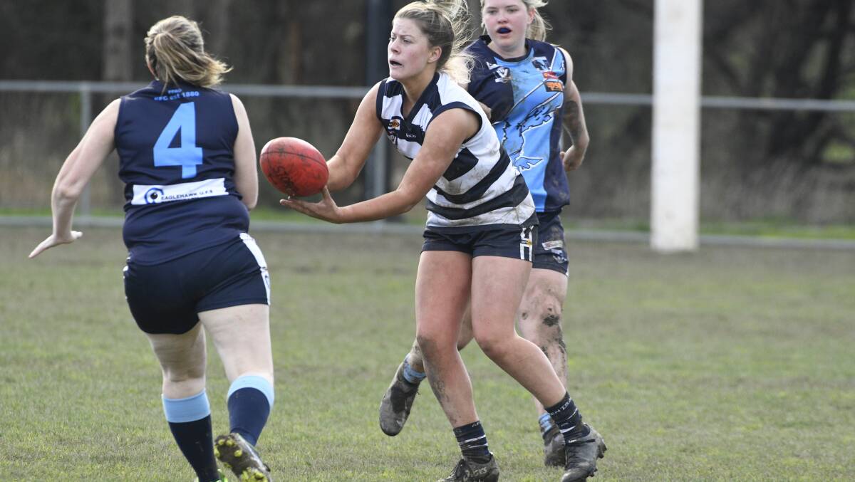 CENTURY: Storm's Grace Edlin will play her 100th game for the club this weekend in the CVFLW semi-final against North Bendigo. Picture: NONI HYETT