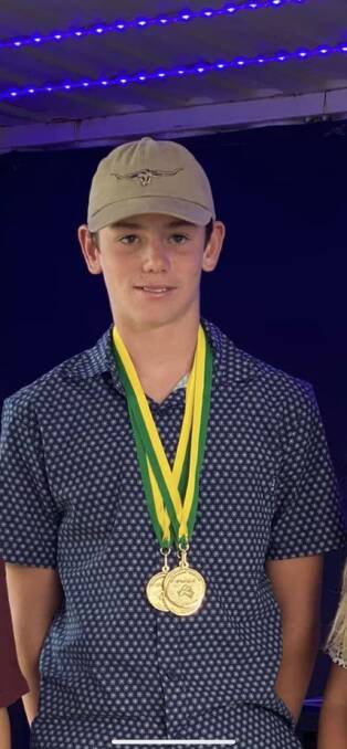CHAMPION: Oscar McNamara won gold across the under-14 slalom, jump and trick categories on the weekend at the 2022 Australian Masters. Picture: SUPPLIED
