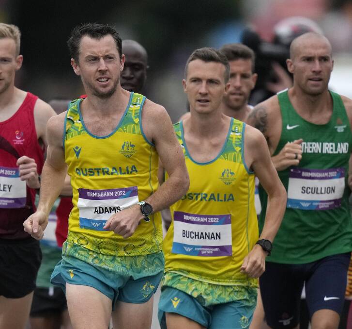 BOLD EFFORT: Andy Buchanan during the Commonwealth Games marathon on Saturday night (AEST). The 31-year-old Bendigo athlete finished seventh overall with a final time of 2:15:40. Picture: AAP