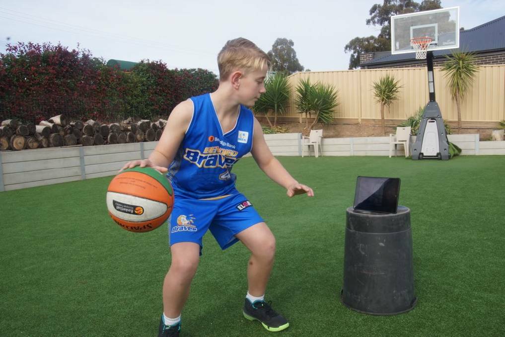 DIGITAL PRACTICE: Junior Brave Jake Schubert is ready to refine his skills with Bendigo Basketball's online training sessions.