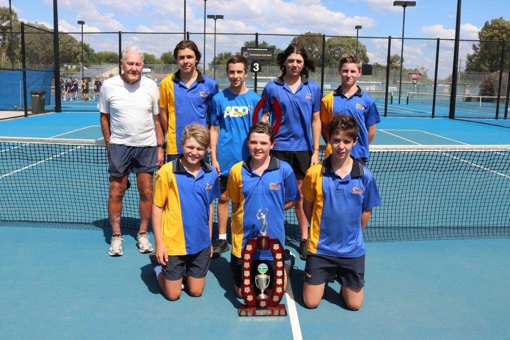 Kel Pell presented the award to the undefeated Bendigo South East College boys squad.