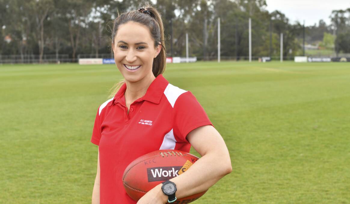 STAR: St Francis of the Fields Strathfieldsaye physical education coordinator Danielle Coates has received recognition from the AFL for her work promoting football. Picture NONI HYETT