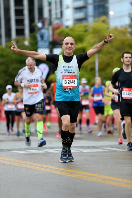 Steve Mallia at the 2018 Chicago Marathon. 