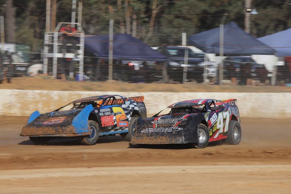 EIGHT CYLINDER POWER: Super sedans will be inaction this Saturday at Rushworth Speedway. Picture: RANDOM PANDA PHOTOGRAPHY