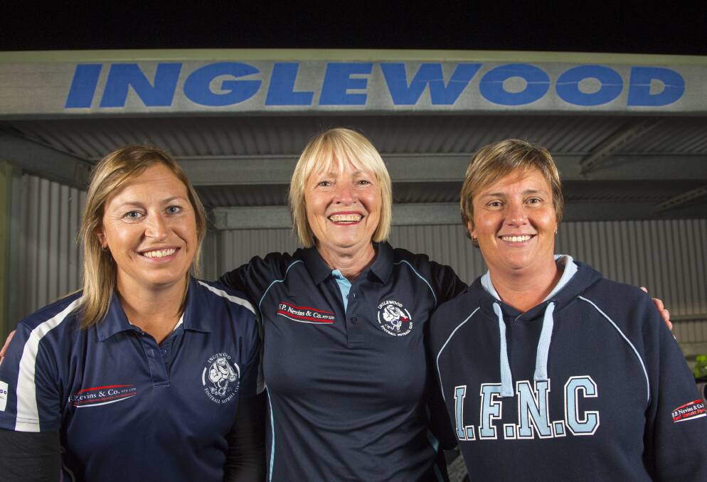 INGLEWOOD STALWARTS: Kristy Noonan (B-Grade), Helen Ward (A-grade) and Tanya Leach (C-grade) are still dedicated to the club after 25 years. Picture: DARREN HOWE