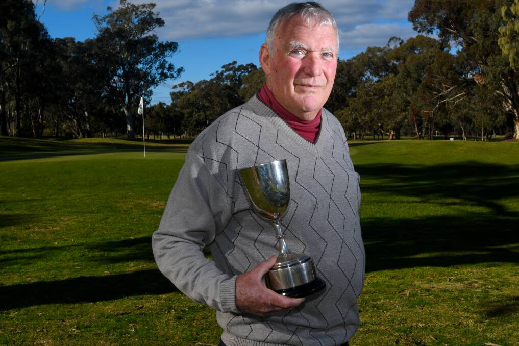 CLUB LEGEND: Len Prior has won countless tournaments and championships at Bendigo Golf Club, including the S.A Armstrong Cup (pictured) ten times. Picture: NONI HYETT