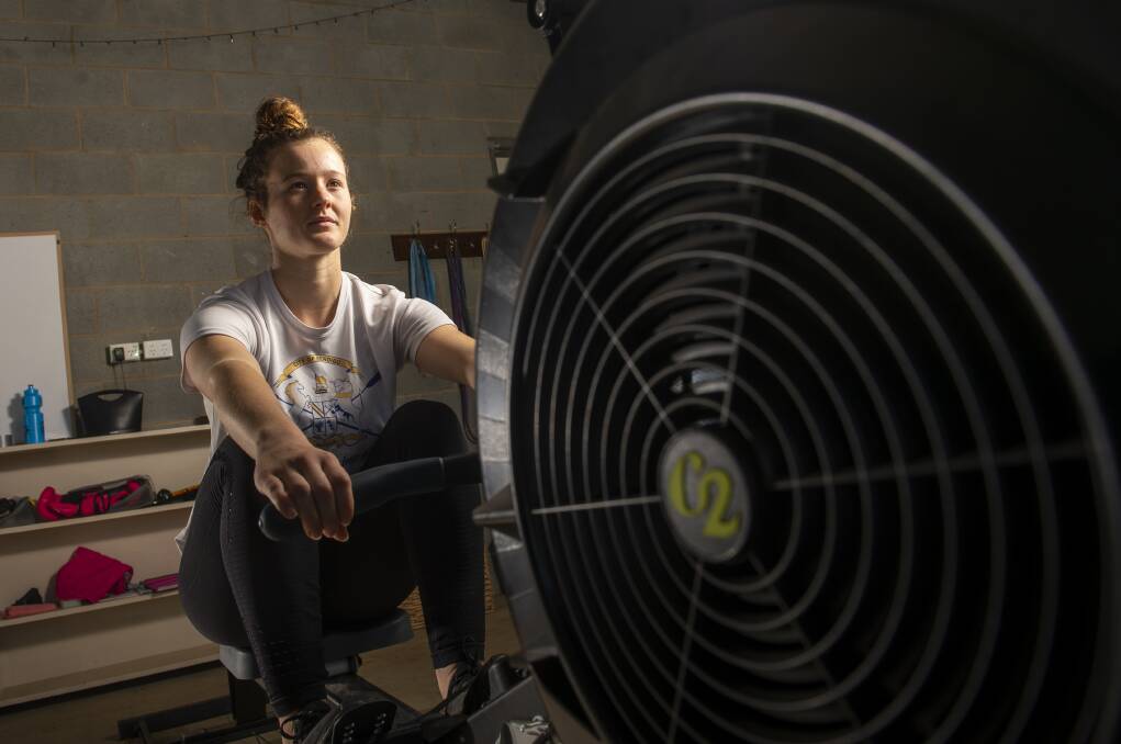 ELITE VISION: Elmore rower Livia Rosaia aims to join one of Melbourne's elite clubs next year to continue building and refining her skills on the water. Picture: DARREN HOWE