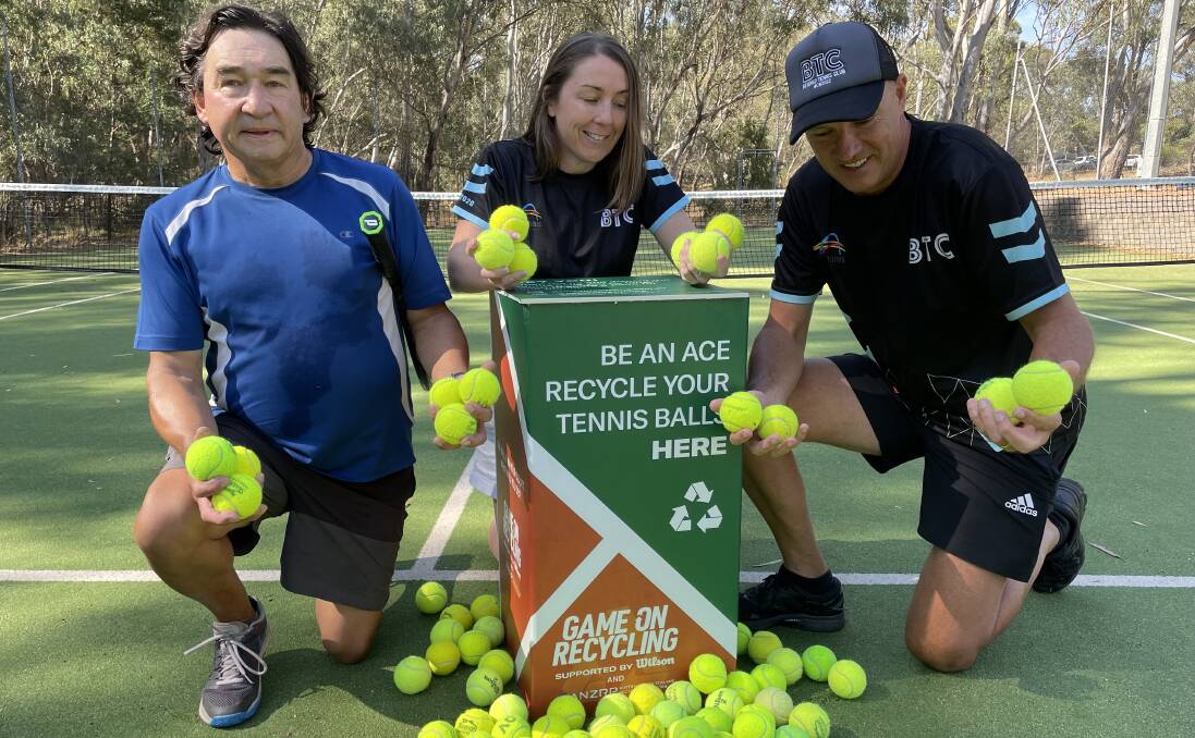 GREEN INITIATIVE: Spring Gully's Ardel Shamsullah with BTC's Chelsea Leatham and Chris Lloyd. Picture: ANTHONY PINDA