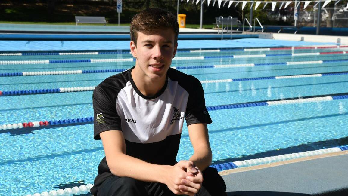CREATING A SPLASH: Cameron Jordan is preparing for his international swimming debut at the 2019 World Junior Swimming Championships in August. Picture: KIERAN ILES