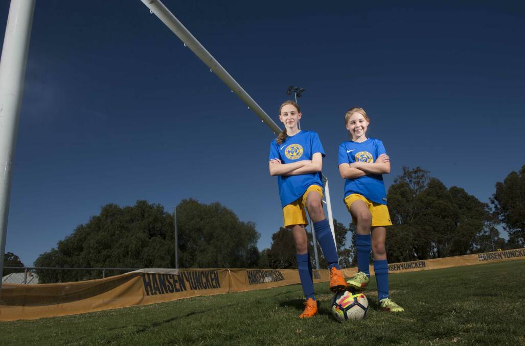 Both Marlah and Ava enjoyed the challenge of team tryouts for Calder United SC. Picture: DAREN HOWE