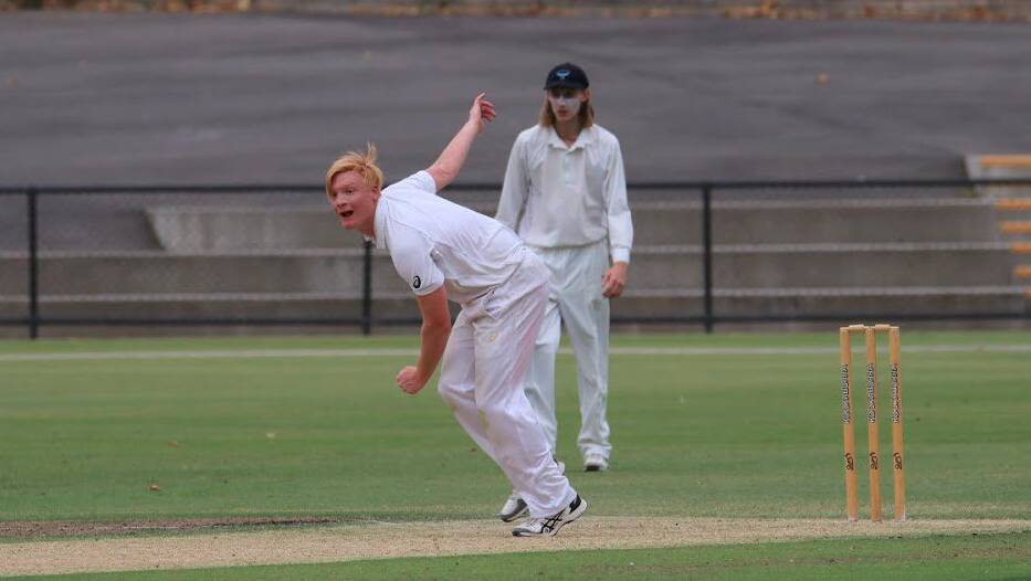 Rhys Smith bowling for the Borough.