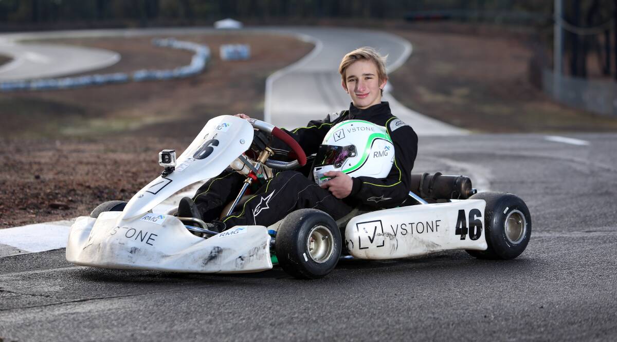 ON THE TOP STEP: Coby Dunlop finished on the top of the podium within the KA4 Junior Heavy class. Picture: GLENN DANIELS