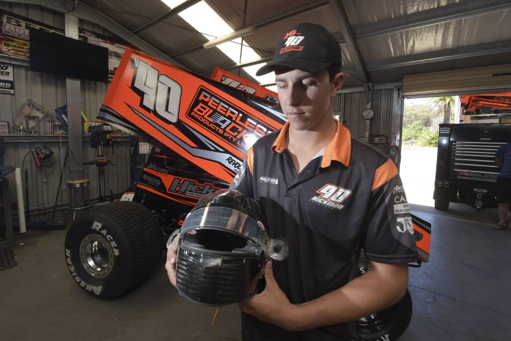 CHAMPION IN TRAINING: Rusty Hickman knows that mid-race crashes are all part of the process to becoming a championship driver. Picture: NONI HYETT