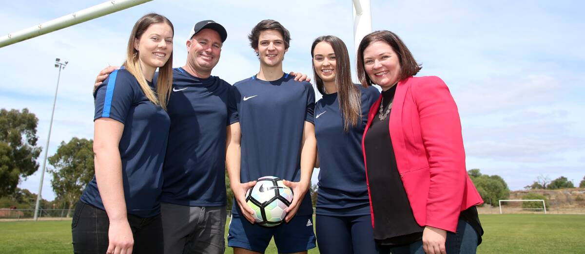 FC Eaglehawk's Grace Edlin, Ben Pengelly, Jesse Parker and Rikki Ross welcomed the announcement by Lisa Chesters. Picture: GLENN DANIELS
