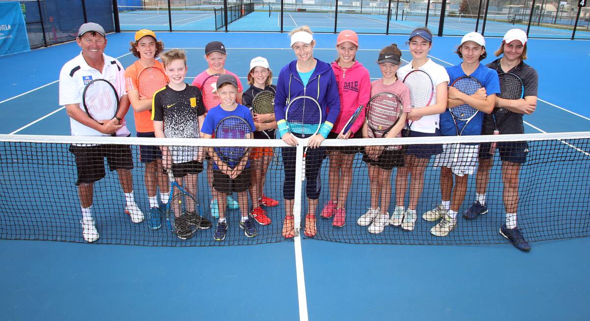 MASTER OF THE COURT: Professional tennis player Jessica Moore hosted a series of masterclasses for children aged 11-18 at the Fosterville Gold Tennis Centre. Picture: GLENN DANIELS