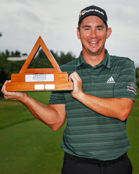 SEALED: Bendigo professional golfer Lucas Herbert (-15) claims his first PGA Tour title in Bermuda with a one-stroke win over Patrick Reed and Danny Lee. Picture: PGA TOUR