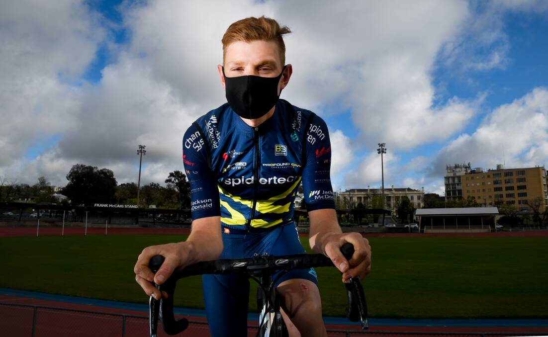 ITALY BOUND: Bendigo cyclist Connor Sens has signed a contract to race for Zappi Racing Team's under-23 squad next year in Europe. Picture: NONI HYETT