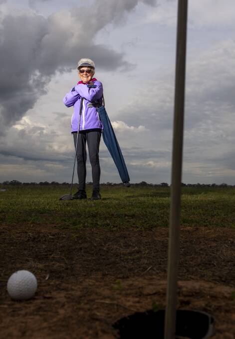 ON COURSE: Everyday Betty Higgs grabs her clubs and plays a round of golf at The Blue Wren located on the family's farm in Arnold.