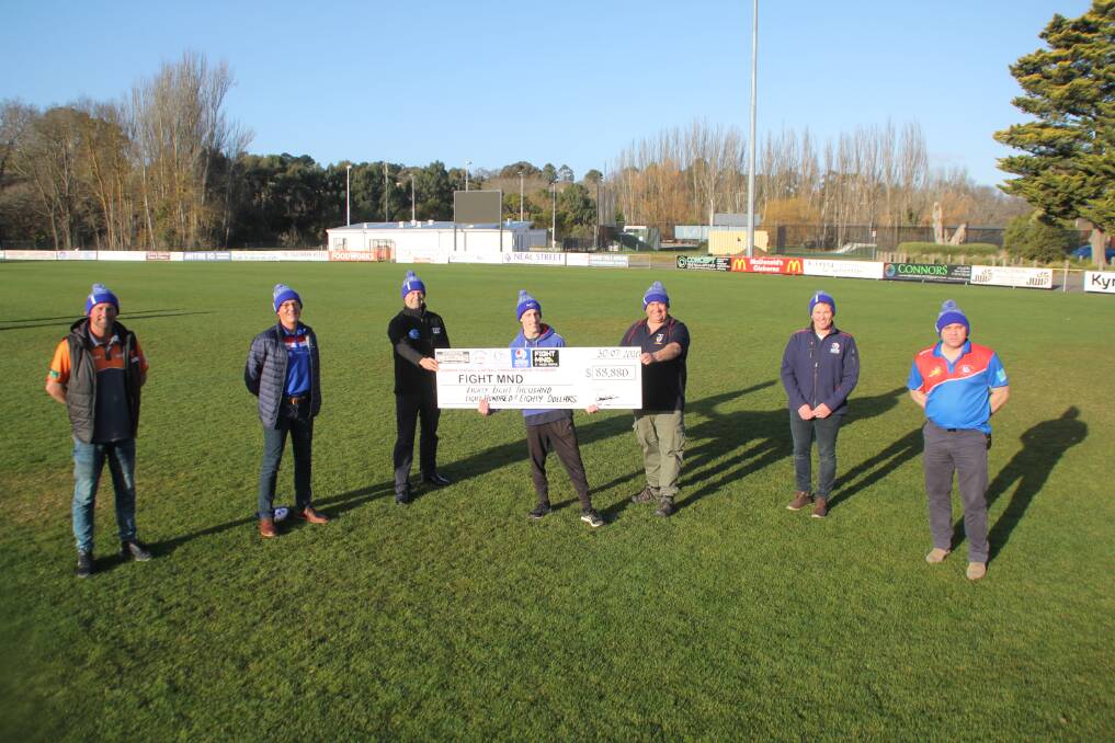 BIG EFFORT: Gisborne sports club representatives Brad Young, John Wood, James Garland, Tate Kemp, Darren Ponton, Nathan Young and Brent Ali couldn't be happier with the combined fundraising effort.