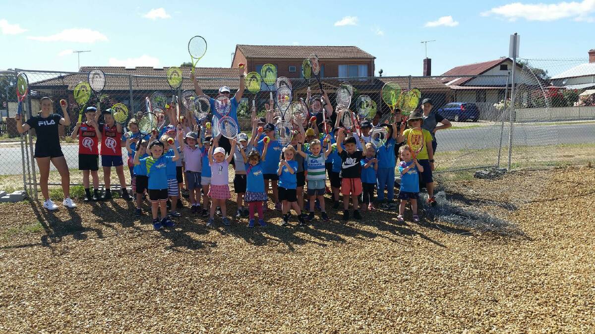 Junior tennis players rally for funding to improve the complex's fence at the Maryborough Lawn Tennis Club.