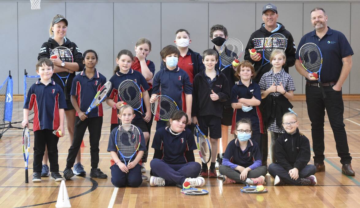 GRASSROOTS: A collaboration between Lightning Reef Primary School, Bendigo Tennis Club and Bendigo Telco is delivering a skills-focused tennis program to students. Picture: NONI HYETT 