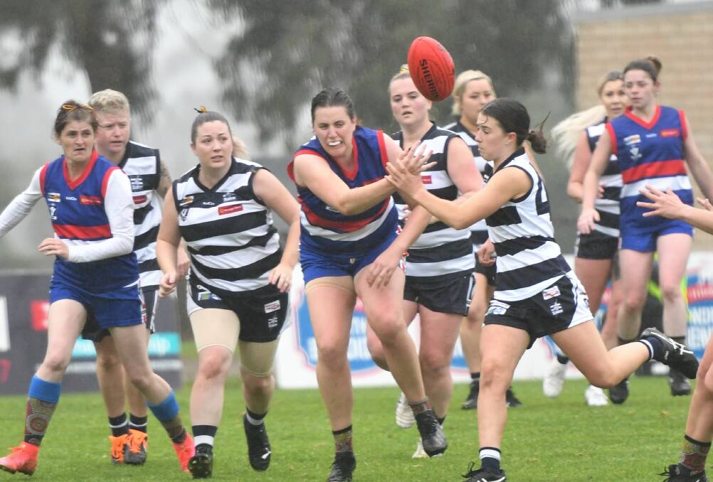 STORM STRIKE: Strathfieldsaye kept North Bendigo to just one behind for the entire game during the 63-point round seven CVFLW victory on Sunday. Storm now have two wins this season and will face a bye this coming weekend. Picture: ADAM BOURKE