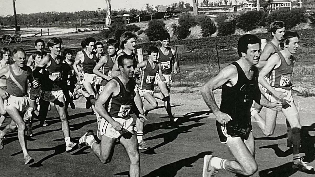 Runners compete in the first King of the Mountain in 1984.