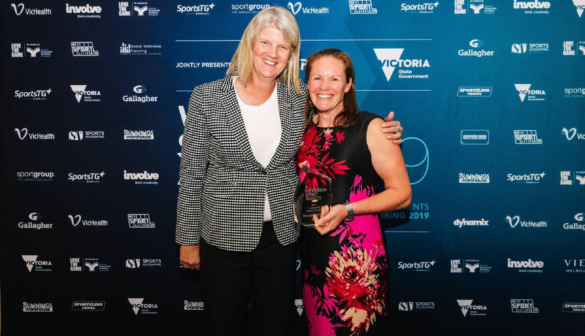 STATE HONOUR: Hannah Every-Hall was presented the award by VicSport CEO Lisa Hasker.