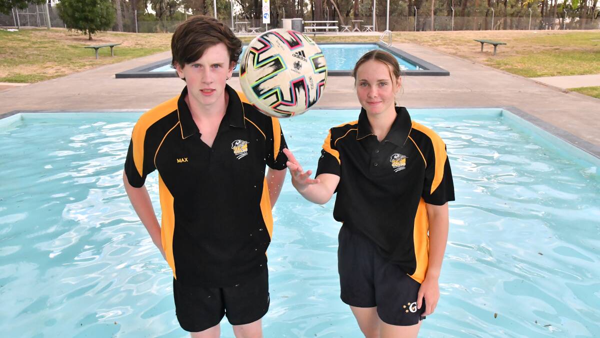 Max Schintler and Amy Jacobsen are part of the Colts next generation of soccer stars. Picture: NONI HETT
