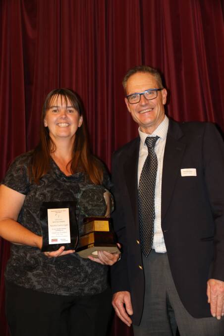 VOLUNTEER RECOGNITION: 2018 Administrator of the Year Naomi Cartwright with Sports Focus board chair Matthew Mann. Picture: SUPPLIED