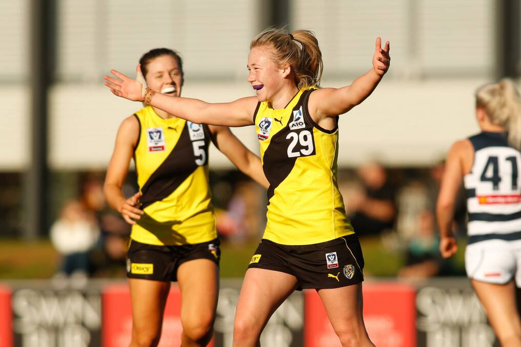 DEBUT: Bendigo football product Kodi Jacques continues to show strong form in her debut VFLW season playing with the Richmond Tigers.