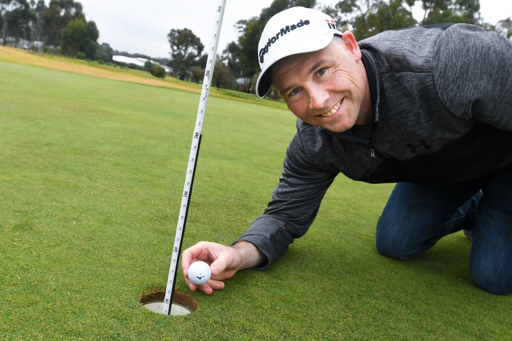 ACE: Neangar Park Golf Club member Michael Arnott scored his first ever hole-in-one on Sunday on the 147m par three 12th. Picture: NONI HYETT