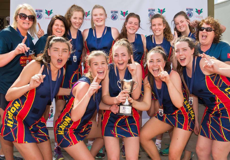 FLASHBACK: North Central Netball Region's 17-and-under squad celebrate after winning the 2015 state championship grand final. Picture: NETBALL VICTORIA