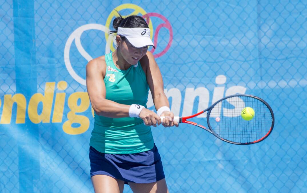 WINNER: Risa Ozaki (JPN) won her first round singles match against Naiktha Bains 6-7 (4) 4-6. Picture: DARREN HOWE
